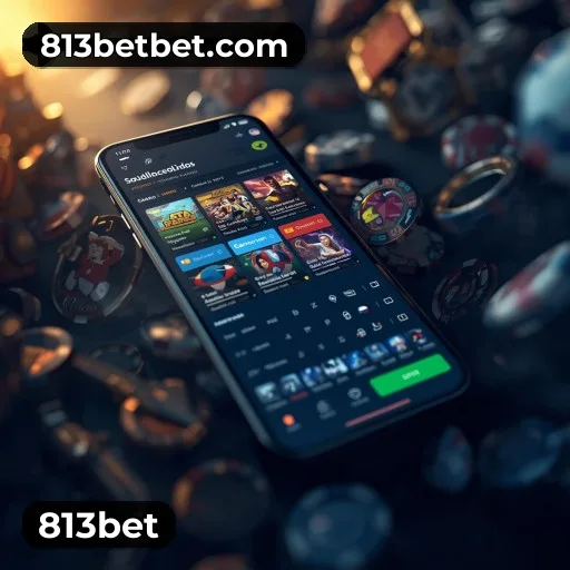 App 813bet para iOS e Android — interface mobile, login biométrico e PIX integrado